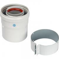 Элемент дымохода DN60/100 адаптер для котла вертикальный коаксиальный (совместимый с Vaillant, Protherm NEW)(с логотипом)