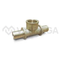 Тройник с внутренней резьбой Varmega Slide-fit VM51116, 25х3/4", латунный, аксиальный
