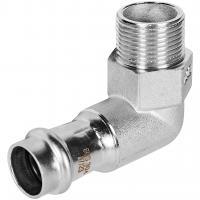 Угольник ROMMER-переходник-НР, 18х3/4, из нержавеющей стали прессовой