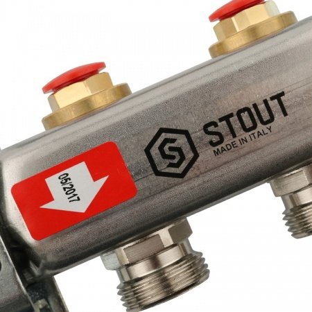 Коллектор Stout из нержавеющей стали без расходомеров 2 вых.
