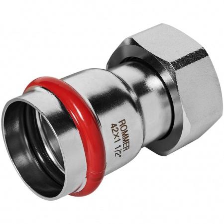 Переходник ROMMER с накидной гайкой-ВР 42х1 1/2 из нержавеющей стали прессовой