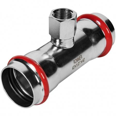 Тройник-переходник-ВР ROMMER 42х1/2 из нержавеющей стали прессовой