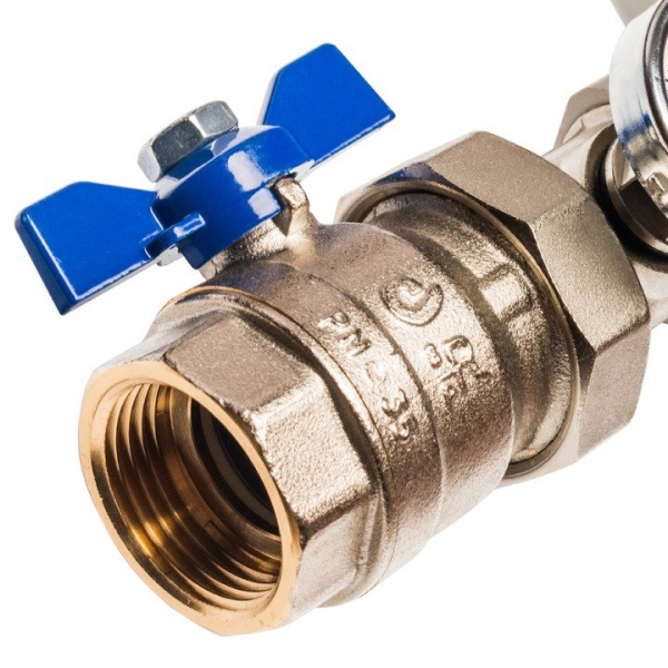 Коллектор Stout распределительный из латуни с расходомерами 9 вых.