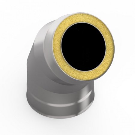 Отвод-сэндвич 45 градусов 115/200 нерж/оц 0,5 мм/0,5 мм