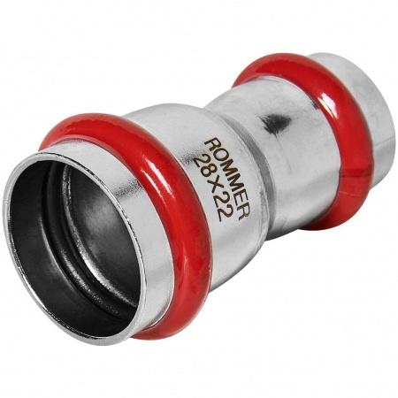 Муфта ROMMER переходная, 28х22, из нержавеющей стали прессовой