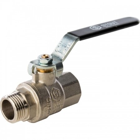 Кран шаровой полнопроходной, Stout ВР/НР 1/2" (ручка рычаг)
