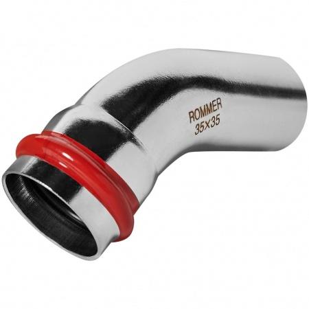 Угольник ROMMER однораструбный 45°-НПр, 35, из нержавеющей стали прессовой
