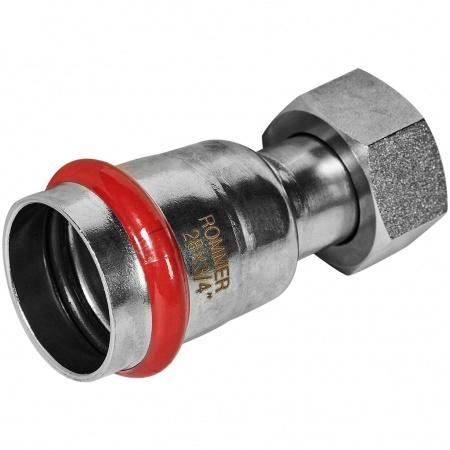 Переходник ROMMER с накидной гайкой-ВР 28х3/4 из нержавеющей стали прессовой