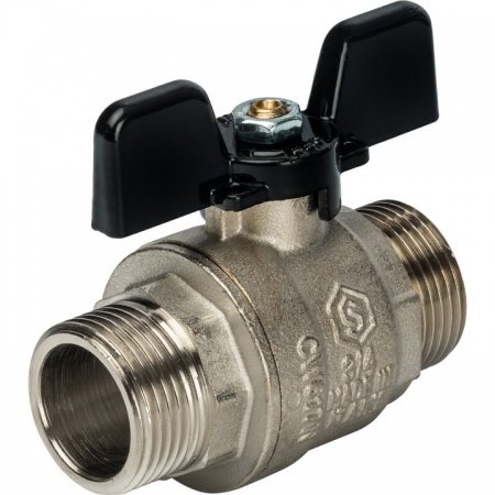 Кран шаровой полнопроходной, Stout НР/НР 3/4" (ручка бабочка)