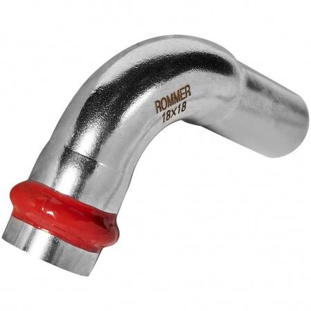 Угольник ROMMER однораструбный 90°-НПр, 18, из нержавеющей стали прессовой