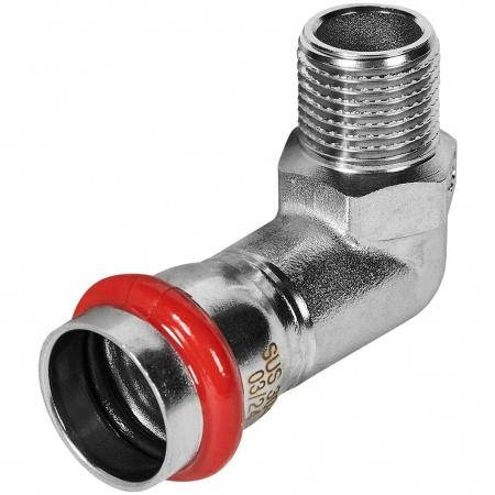 Угольник ROMMER-переходник-НР, 22х1/2, из нержавеющей стали прессовой