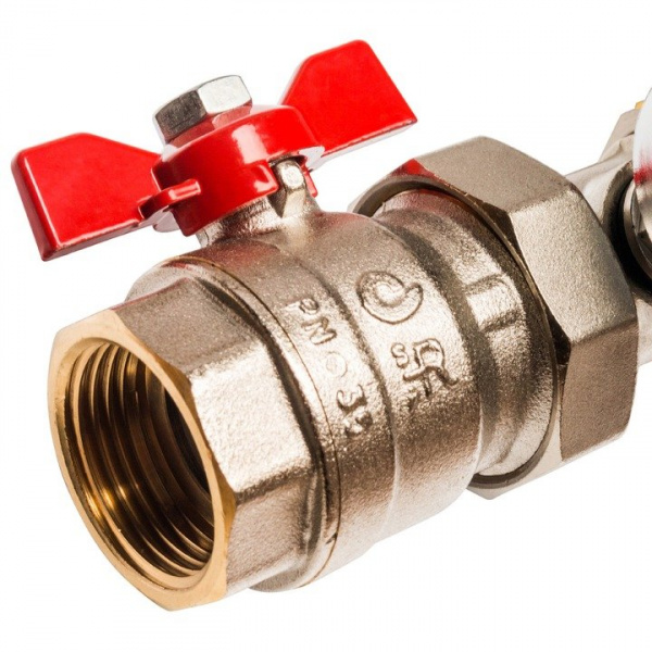 Коллектор Stout распределительный из латуни с расходомерами 12 вых.