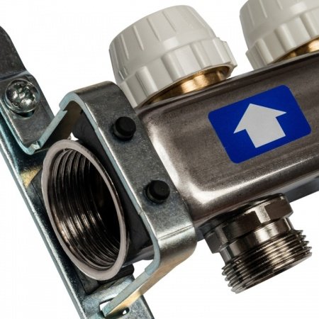 Коллектор Stout из нержавеющей стали с расходомерами, с клапаном вып. воздуха и сливом 3 вых.