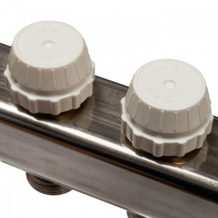 Коллектор Stout из нержавеющей стали с расходомерами, с клапаном вып. воздуха и сливом 3 вых.