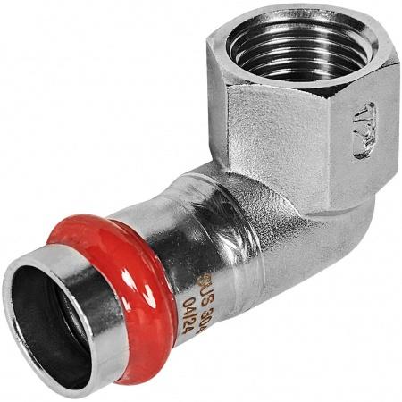 Угольник ROMMER-переходник-ВР, 18х1/2, из нержавеющей стали прессовой