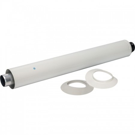 Элемент дымохода Stout DN60/100 конечный участок 830мм дымохода для горизонт. прохода через стену с оголовком из пластика