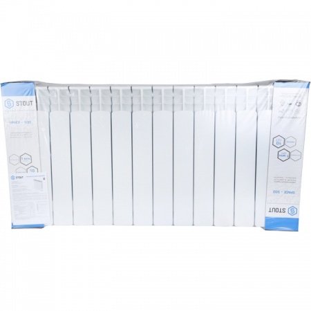 Биметаллический радиатор Stout Space 500 13 секций нижнее правое подключение