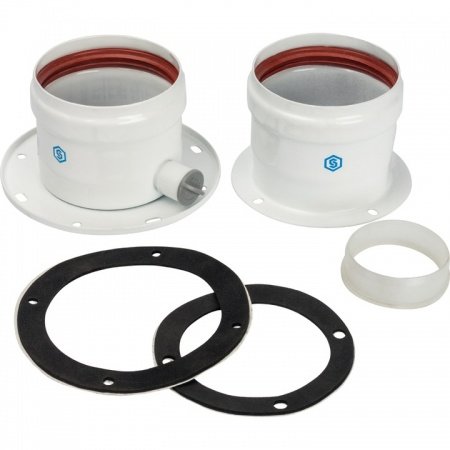 Элемент дымохода Stout адаптер с фланцевым ревизионным окном DN80