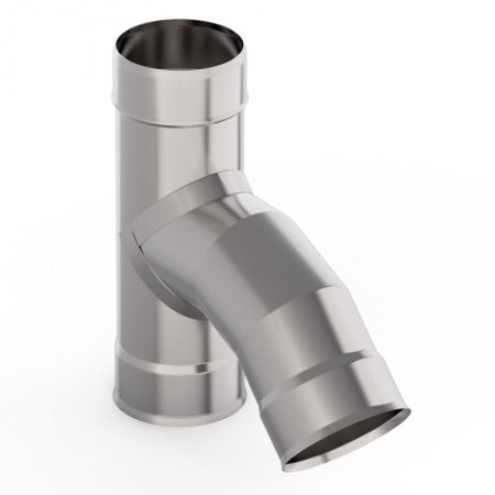 Тройник 45 градусов 100 нержавейка 1,0 мм