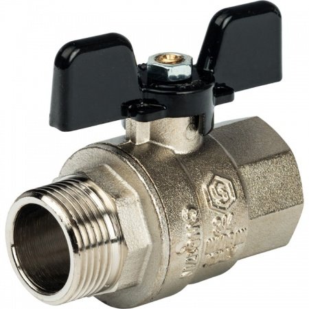 Кран шаровой полнопроходной, Stout ВР/НР 3/4" (ручка бабочка)