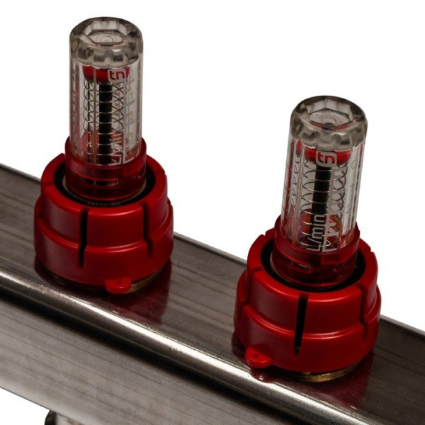 Коллектор Stout из нержавеющей стали с расходомерами, с клапаном вып. воздуха и сливом 7 вых.