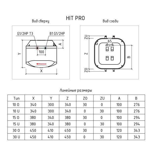 Водонагреватель Thermex H 15 U (pro)