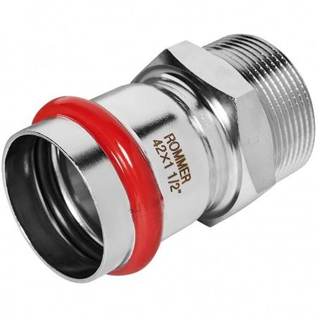 Переходник-НР ROMMER 42х1 1/2 из нержавеющей стали прессовой