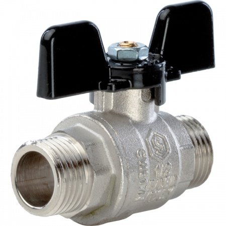 Кран шаровой полнопроходной, Stout НР/НР 1/2" (ручка бабочка)