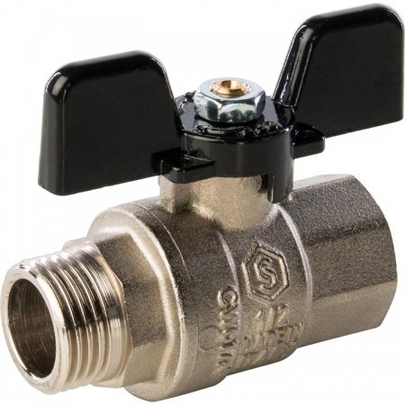 Кран шаровой полнопроходной, Stout ВР/НР 1/2" (ручка бабочка)