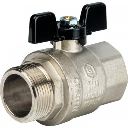 Кран шаровой полнопроходной, Stout ВР/НР 1 1/4" (ручка бабочка)