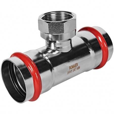 Тройник-переходник-ВР ROMMER 54х1 1/4 из нержавеющей стали прессовой