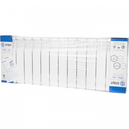 Биметаллический радиатор Stout Space 350 14 секций боковое подключение