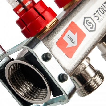 Коллектор Stout из нержавеющей стали с расходомерами 2 вых.