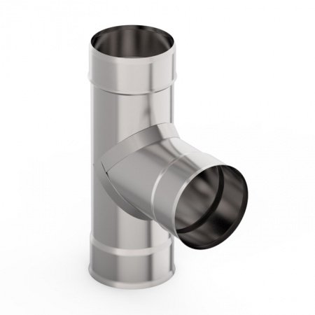 Тройник 90 градусов 130 нержавейка 0,5 мм