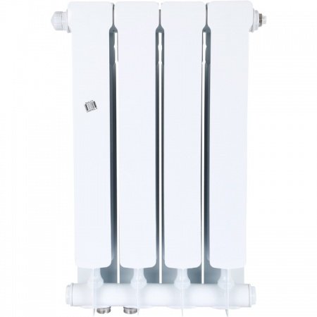 Биметаллический радиатор Stout Space 500 4 секций нижнее правое подключение