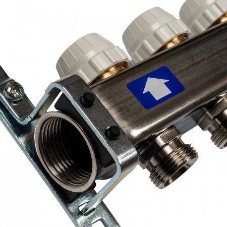 Коллектор Stout из нержавеющей стали с расходомерами, с клапаном вып. воздуха и сливом 4 вых.