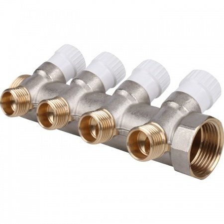 Коллектор Stout распределительный 1", 4 отвода 1/2"