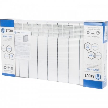 Биметаллический радиатор Stout Space 350 10 секций боковое подключение