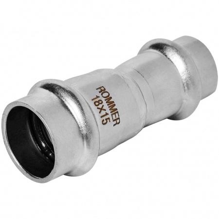 Муфта ROMMER переходная, 18х15, из нержавеющей стали прессовой