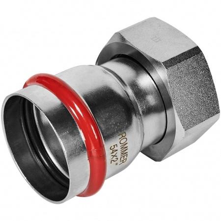 Переходник ROMMER с накидной гайкой-ВР 54х2 из нержавеющей стали прессовой