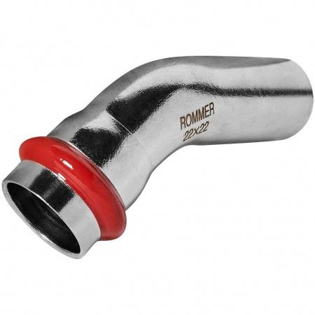 Угольник ROMMER однораструбный 45°-НПр, 22, из нержавеющей стали прессовой